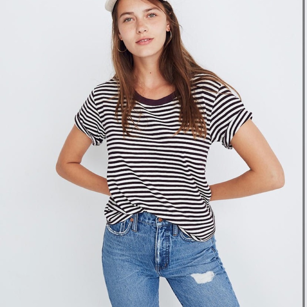 Madewell Rivet & Thread Oversized Crop Tee
